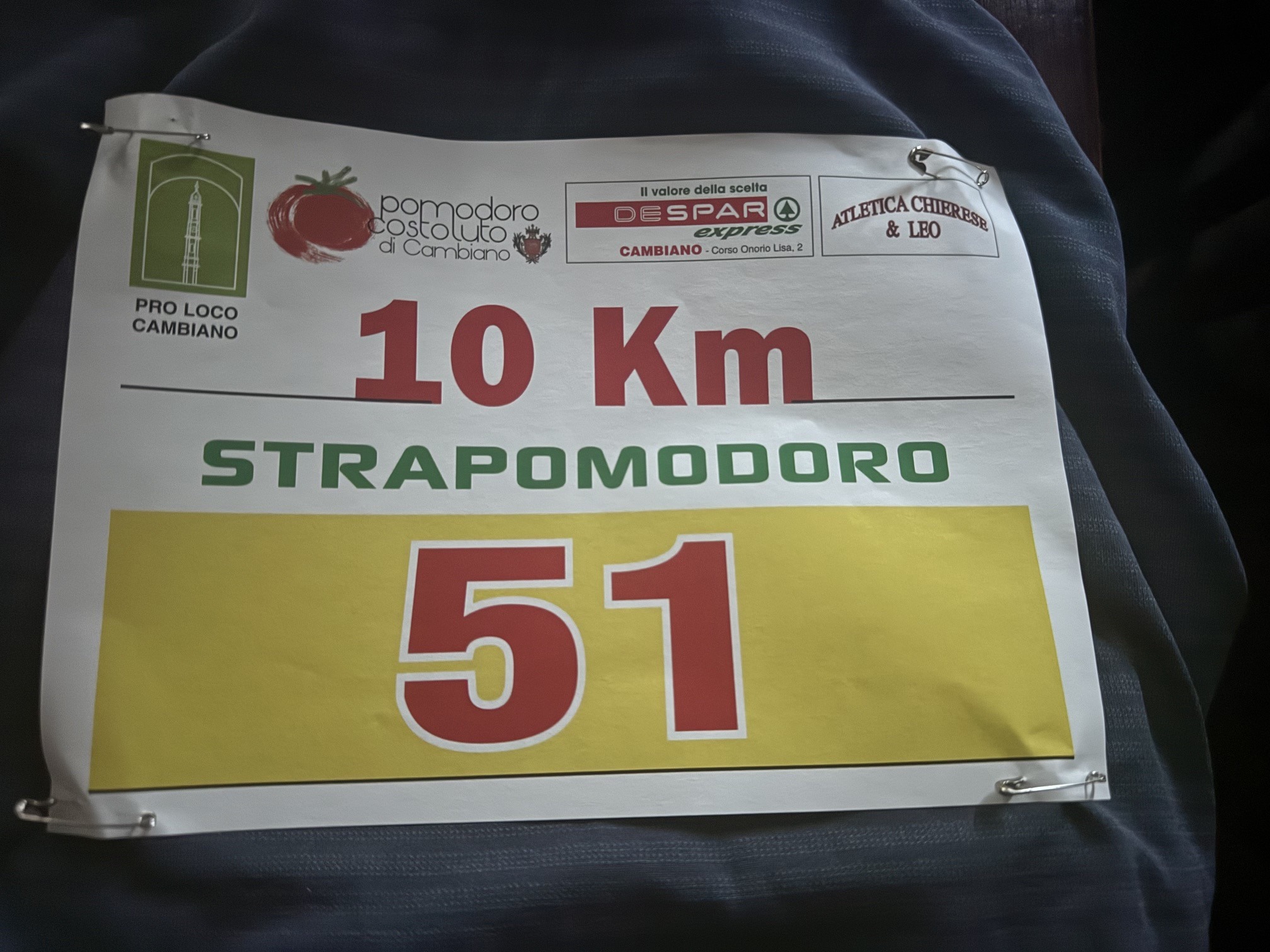 Pettorale 51 della quindicesima Strapomodoro